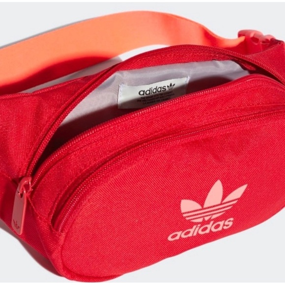 SOLD Adidas Essential Crossbody Bag Scarlet Red Belt Bag Fanny Pack Unisex - Picture 14 of 15